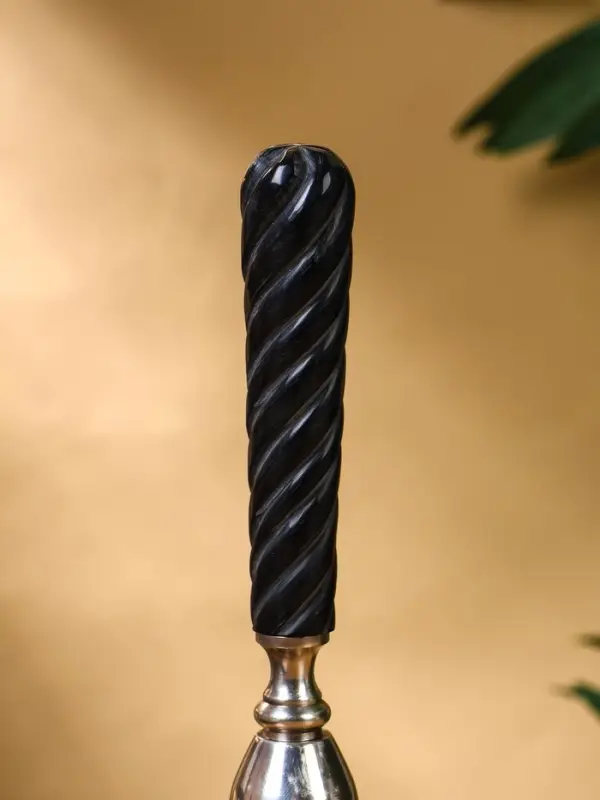 Колокольчик с чёрной ручкой, 18 см, латунь