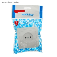 Розетка Smartbuy "Марс", 10 А, одноместная, скрытая, без з/к, белая
