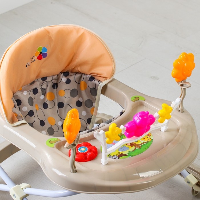 Ходунки &laquo;FLY C&raquo;, бежевый, 7 силик. колес, муз., свет