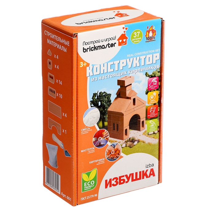 Конструктор керамический для детского творчества &laquo;Избушка&raquo;, 37 деталей