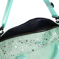 Сумка детская спортивная плюшевая для девочки с блестками &laquo;Звёзды&raquo; мятный