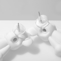 Серьги пластик «Мишки», цвет белый Серьги пластик «Мишки», цвет белый