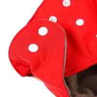 Многоразовый подгузник, 3-15 кг, угольно-бамбуковая ткань, цвет красный, Крошка Я