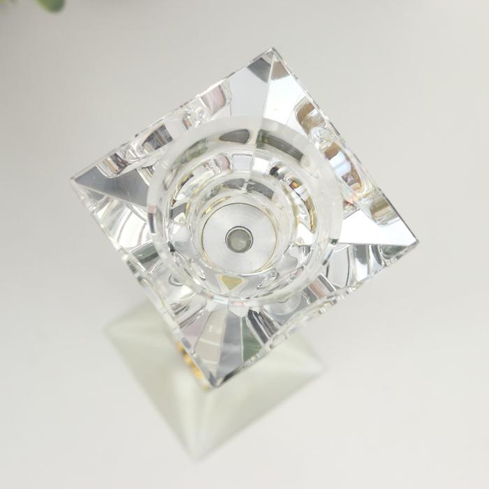 Подсвечник стекло на 1 свечу "Колонна с бисером" 23,5х6,5х6,5 см