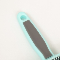 Пуходерка пластиковая мягкая с закругленными зубьями, средняя, 9 х 15,5 см, бирюзовая