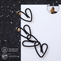 Серьги металл «Сердечки» асимметрия, цвет чёрный Серьги металл «Сердечки» асимметрия, цвет чёрный