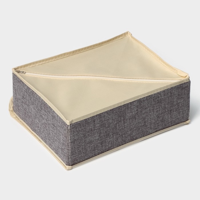 Органайзер для хранения белья Доляна &laquo;Тео&raquo;, 13 ячеек, с прозрачной крышкой, 32&times;23&times;12 см, цвет серый