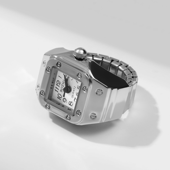 Кольцо «Время» часы квадрат, цвет серебро Кольцо «Время» часы квадрат, цвет серебро