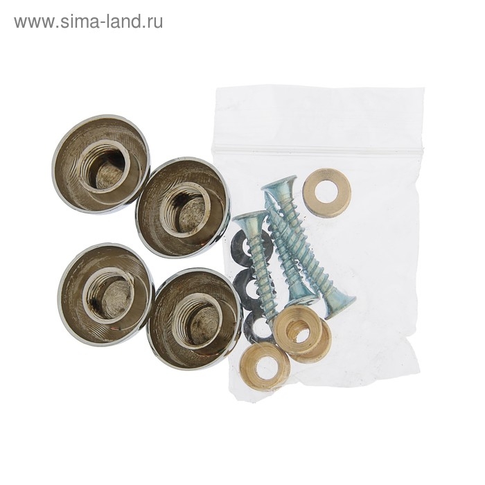 Зеркалодержатель "Полусфера", d=20 мм, цвет хром, 4 шт.