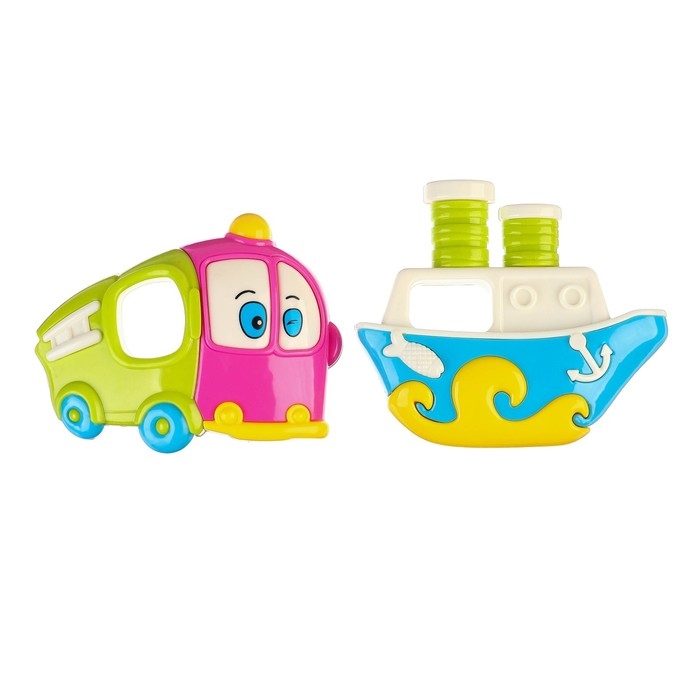 Набор погремушек &laquo;Машинка и Кораблик&raquo;, 2 шт, цвет МИКС, Крошка Я
