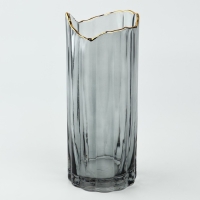 Ваза для цветов &laquo;Калипсо грей&raquo; из серого стекла 25&times;10&times;10 см