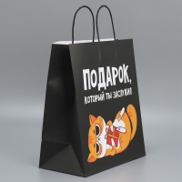 Пакет подарочный крафтовый, упаковка, &laquo;Киса&raquo;, 28 х 32 х 15 см