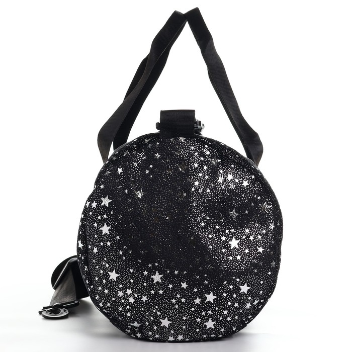 Сумка детская спортивная плюшевая для девочки с блестками &laquo;Звёзды&raquo; чёрный