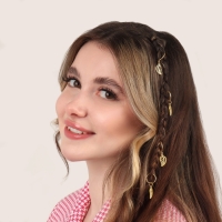 Пирсинг для волос &laquo;Листья&raquo;, 3,5 &times; 1 см, 10 шт, цвет золотистый