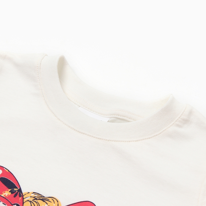 Комплект для девочки "Девочка" (футболка/шорты), цвет молочный/бирюзовый, рост 128-134 см