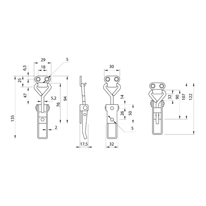 Замок защелка на ящик Z06 Замок защелка на ящик Z06