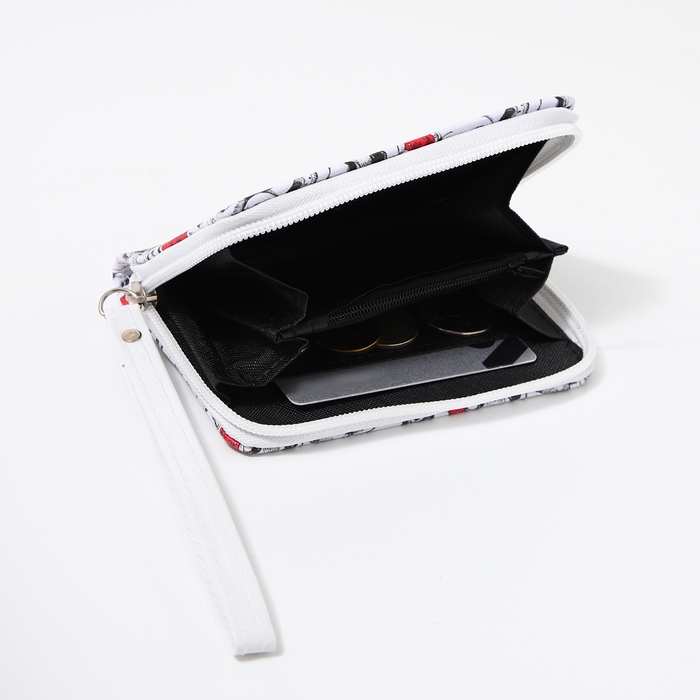 Кошелёк детский на молнии &laquo;Выбражулька&raquo;, цвет белый/красный