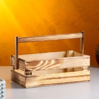 Кашпо деревянное 24.5×13.5×9 см "Двушка Лайт", двухреечное, обжиг Дарим Красиво Кашпо деревянное 24.5×13.5×9 см "Двушка Лайт", двухреечное, обжиг Дарим Красиво