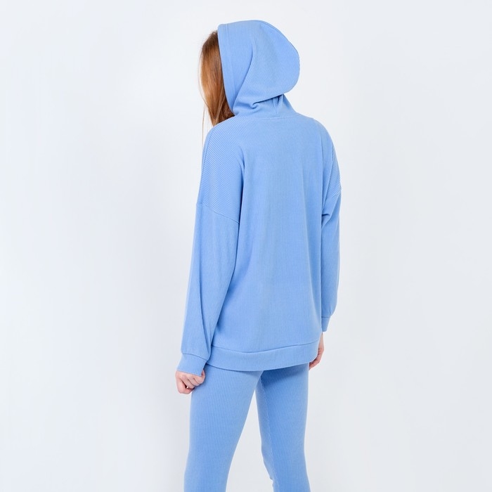 Костюм женский (толстовка/легинсы), цвет голубой, размер 44