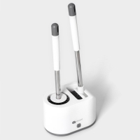 Ёршик для унитаза SAVANNA, силиконовый с щёткой, 18,9&times;12&times;40,5 см цвет белый