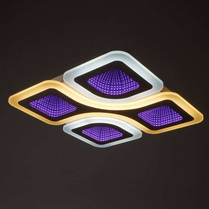 Люстра с ПДУ 10005/4 LED 180Вт 3000-6000К диммер с подсветкой белый 50х50х10 см BayerLux