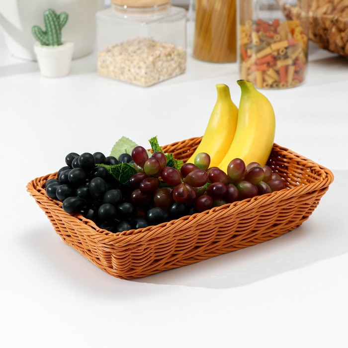 Корзина для продуктов Доляна, 30&times;19,5&times;6 см, цвет коричневый