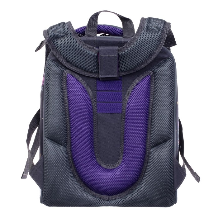 Рюкзак каркасный школьный 38 х 30 х 16 см, эргономичная спинка, Stavia "Совушка", серый