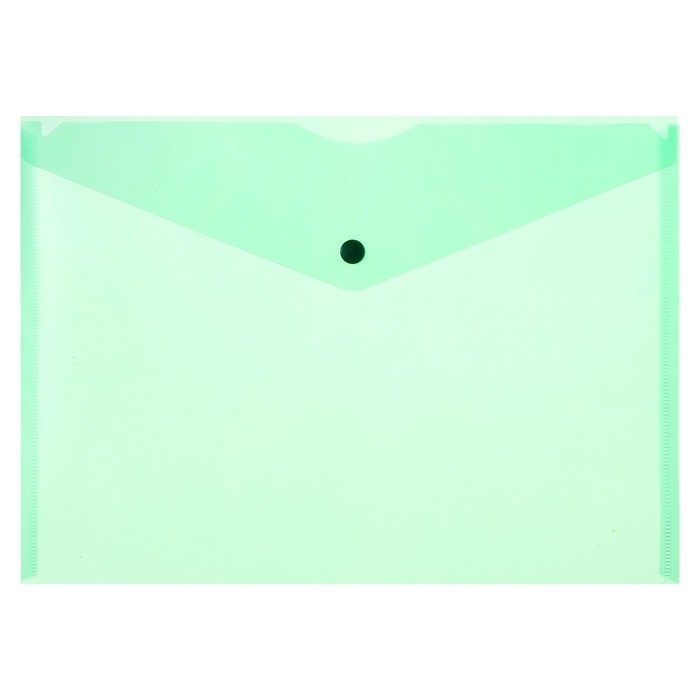 Набор папок-конвертов на кнопке 5 штук, А4, 150 мкм, Calligrata Standard, прозрачные, зеленые