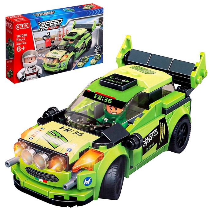 Конструктор &laquo;Гонка. Ралли&raquo;, 3 варианта сборки, 200 деталей