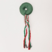 Игрушка пищащая, мягкая для собак "Новогодний пончик" с канатом, 32 см Игрушка пищащая, мягкая для собак "Новогодний пончик" с канатом, 32 см