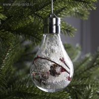 Ёлочный шар &laquo;Шишки&raquo;, батарейки, 5 LED, свечение белое