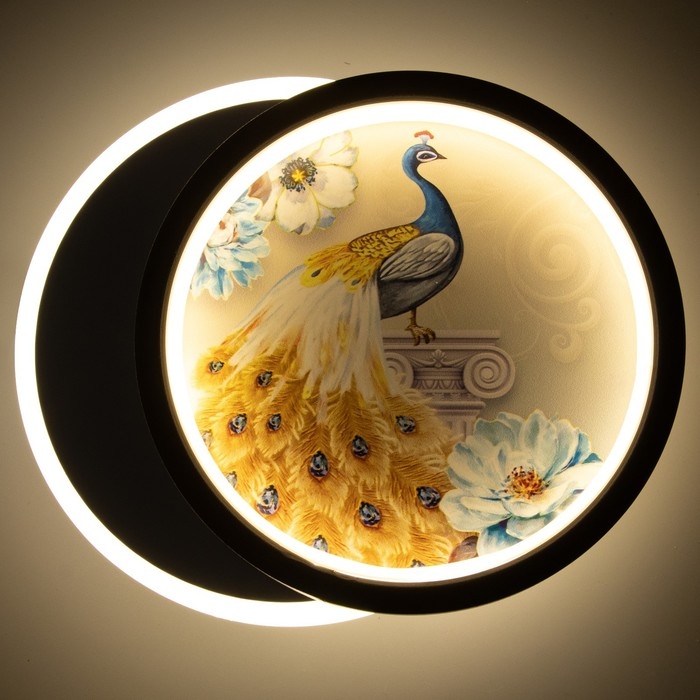 Бра "Павлин" LED 21Вт 4000К черно-белый 19х23х5 см