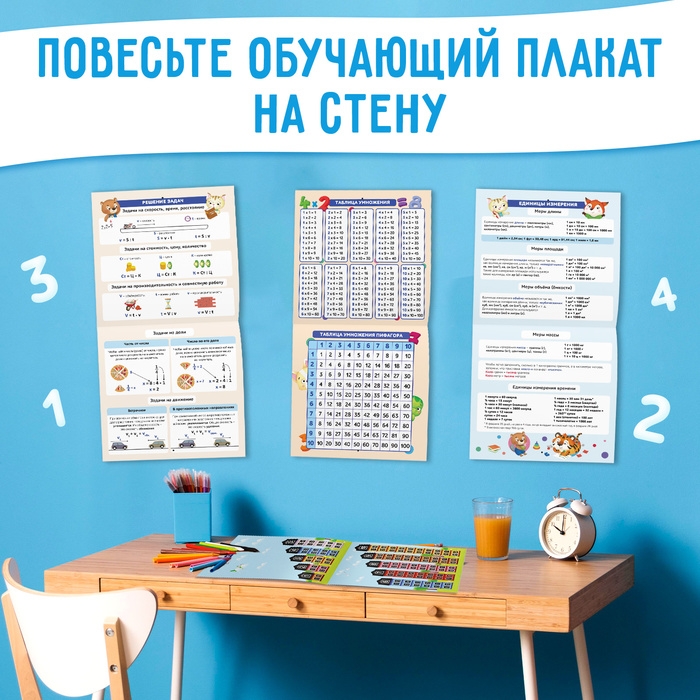 Обучающие плакаты &laquo;Математика&raquo;, 20 стр.