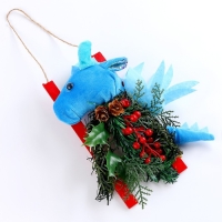 Новогоднее украшение &laquo;Дракон с елью&raquo;, 22 см