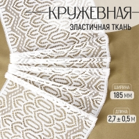 Кружевная эластичная ткань, 185 мм &times; 2,7 &plusmn; 0,5 м, цвет белый