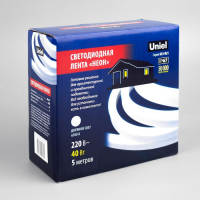 Гибкий неон Uniel 8 &times; 16 мм, IP67, 5 м, SMD2835, 120 LED/м, 220 В, свечение белое