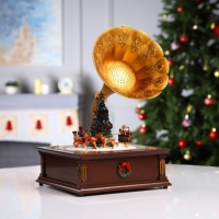 Светодиодная фигура &laquo;Рождественский граммофон&raquo; 24.5 &times; 35.5 &times; 22.5 см, полистоун, батарейки ААх3 (не в комплекте), USB, свечение мульти