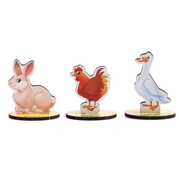 Фигурки животных деревянные &laquo;Ферма. Домашние животные&raquo;