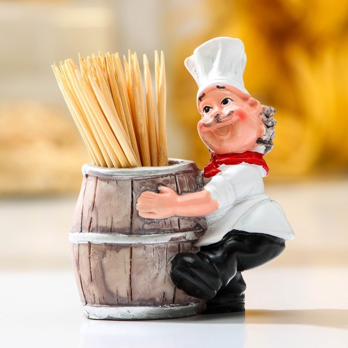 Подставка под зубочистки &laquo;Поварёнок&raquo;, в комплекте с зубочистками, МИКС