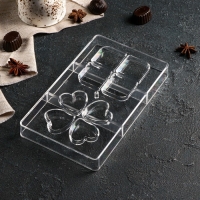 Форма для конфет и шоколада &laquo;Мерси&raquo;, 8 ячеек, 20&times;12&times;2,5 см, цвет прозрачный