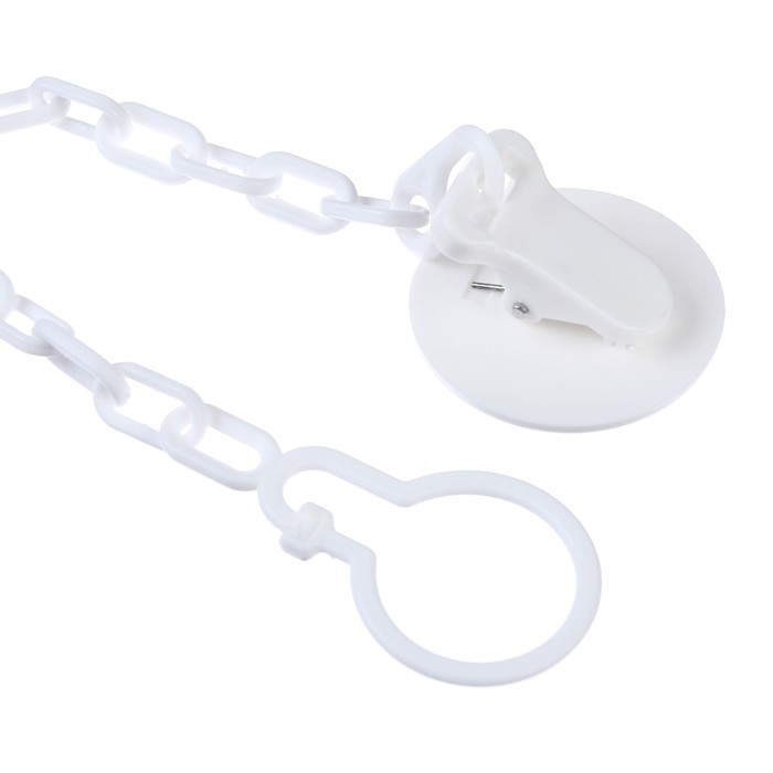 Держатель для соски - пустышки &laquo;Люблю молоко&raquo;, на цепочке, цвет белый