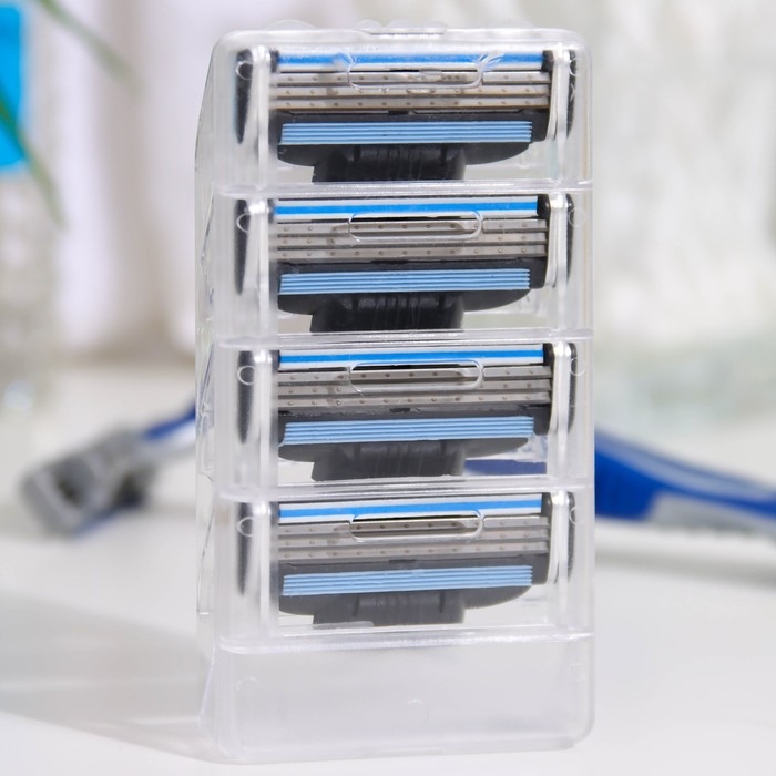 Сменные кассеты для бритья, 4 шт, совместимы с Gillette Mach3 Сменные кассеты для бритья, 4 шт, совместимы с Gillette Mach3