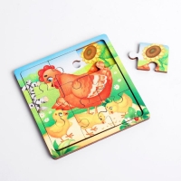 Пазл «Курица с цыплятами», 9 деталей Пазл «Курица с цыплятами», 9 деталей