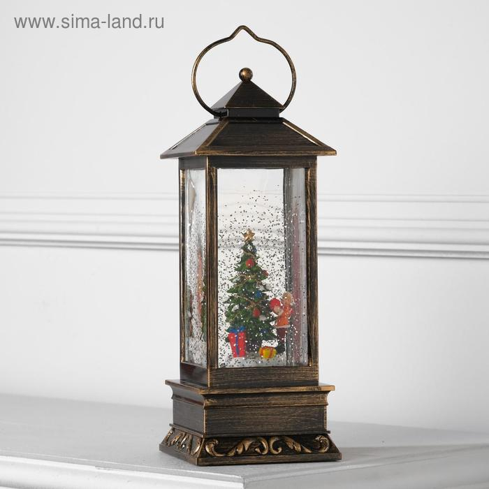 Светодиодная фигура &laquo;Ребёнок у ёлки&raquo; 10 &times; 27 &times; 10 см, пластик, батарейки ААх3 (не в комплекте), свечение тёплое белое