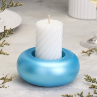 Подсвечник "Полноторие. Мрамор" из гипса большой, 11х5см,голубой Подсвечник "Полноторие. Мрамор" из гипса большой, 11х5см,голубой