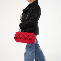 Сумка детская спортивная на молнии, регулируемый ремень, цвет красный