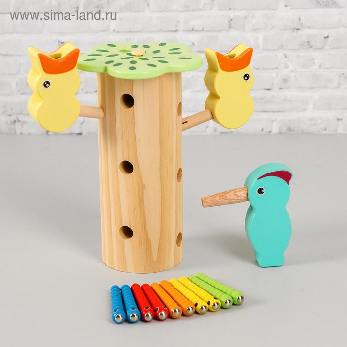 Развивающая игра рыбалка &laquo;Червячки и птички&raquo; 18,5х10,7х10,7 см