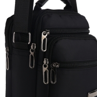 Сумка мужская на молниях, 3 наружных кармана, цвет чёрный Сумка мужская на молниях, 3 наружных кармана, цвет чёрный