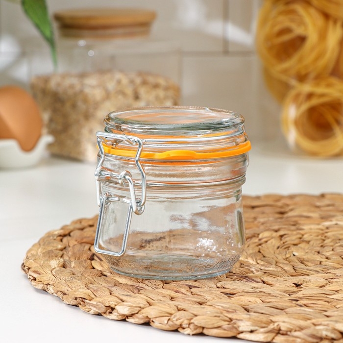 Банка стеклянная для сыпучих продуктов Optima, 250 мл, с бугельным замком
