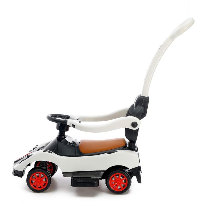 Толокар-каталка «Купе», с родительской ручкой, свет, звук, цвет белый Толокар-каталка «Купе», с родительской ручкой, свет, звук, цвет белый